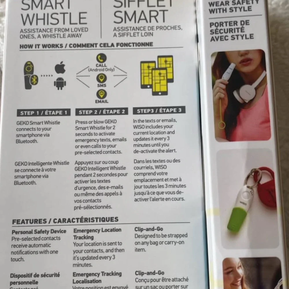 Geko Smart Whistle in Blue and White